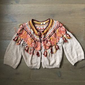 Anthropologie guajava fringe sweater